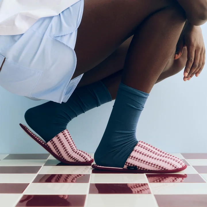 HAY - Waffle Hausschuhe, stripe cool pink