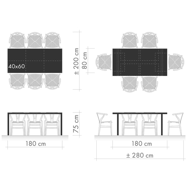 Esstische Grafik 1 - Sitzplatzanordnung