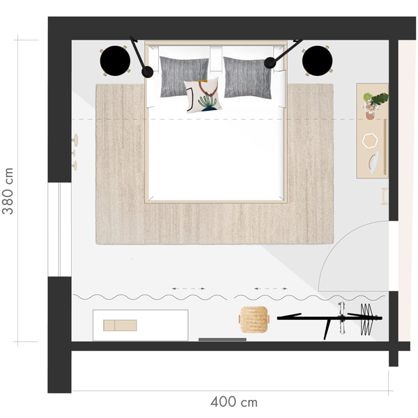 Beispiel-Grundriss: Schlafzimmer einrichten