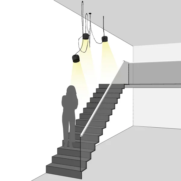 Treppenhaus gestalten - Pendelleuchten
