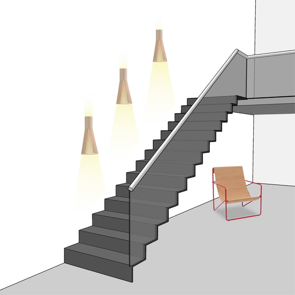 Treppenhaus gestalten - Wandleuchte - Grafik