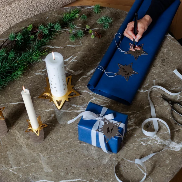 Classic Christmas Geschenkanhänger Stern, Bernadotte Kerzenhalter und Christmas Collectibles Kalender-Kerze von Georg Jensen