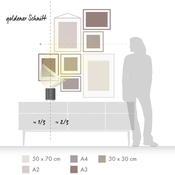 Kommode dekorieren Goldener Schnitt Beispiel