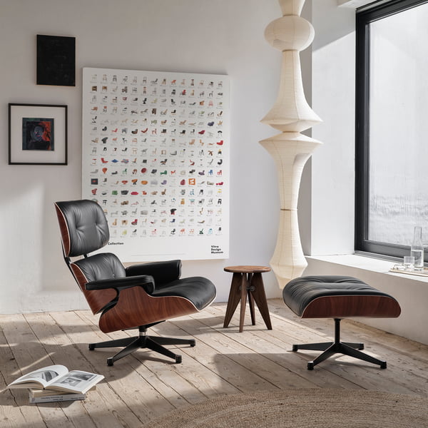 Eames Lounge Chair & Ottoman - Tabouret Solvay Hocker von Vitra