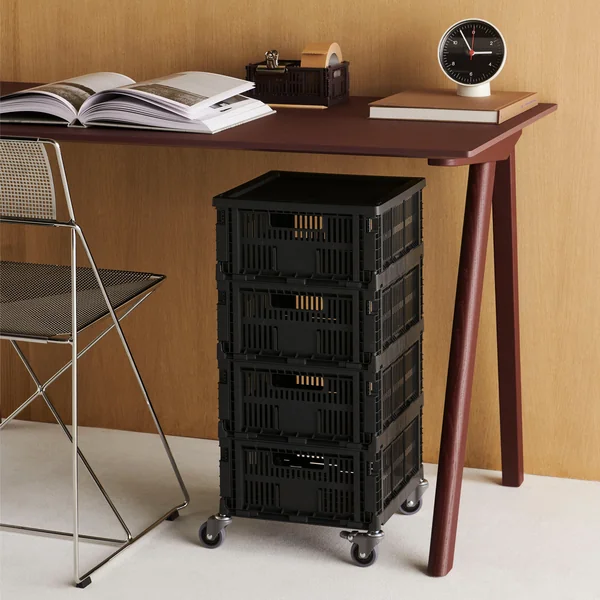 HAY - Colour Crate Korb Square M, 29,5 x 29,5 cm, charcoal, recycled