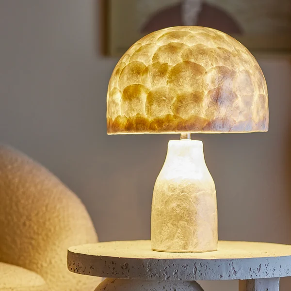Bloomingville - Adria Tischleuchte, H 43 cm, mother of pearl